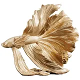 Riess-Ambiente Skulptur CROWNTAIL - Design Deko Figur Kampffisch 35cm gold Betta Fisch Skulptur