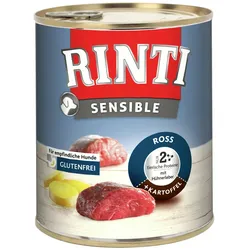 RINTI Sensible 800g Dose Hundenassfutter 12 x 800 Gramm Ross + Kartoffel
