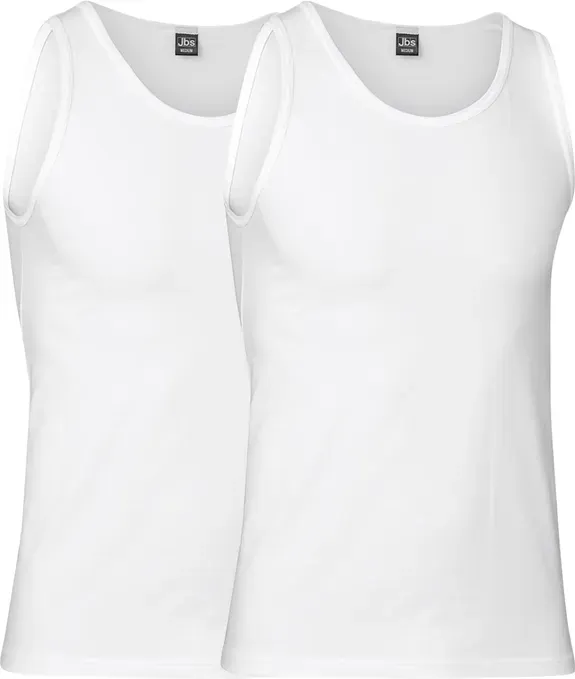 JBS GOTS-zertifiziertes weißes ärmelloses Tanktop 2er-Pack, Größe M