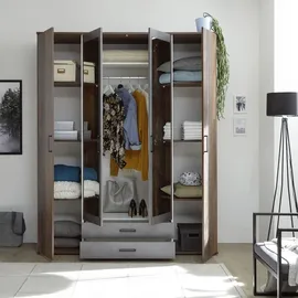 Pol-Power Drehtürenschrank Chicago 159 x 197 x 54 cm Braun