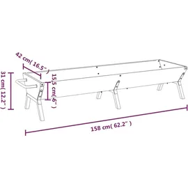 vidaXL Grill Silbern 158x42x31 cm