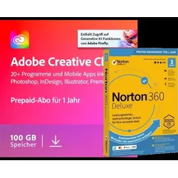 Adobe Creative Cloud 2024 (1 Jahr) Vollversion inkl. Norton 360 Deluxe