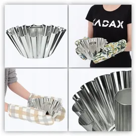 Kadax Gugelhupfform, Kuchenform aus Verzinktem Blech, Backform, 22.5 cm, Silber
