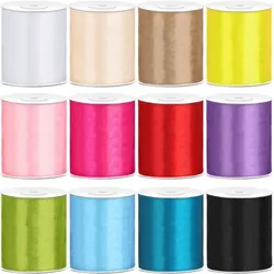 13 verschiedene Farben Satin Geschenkband 25m lang 100mm breit bunt