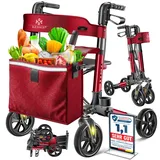 Kesser Leichtgewicht Rollator faltbar mit Sitz Rot
