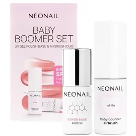 NeoNail Professional NEONAIL Kollektionen Baby-BoomerUV Gel Polish Base & Airbrush Duo Cover Base Protein 7,2 ml + UV-Nagellack Baby Boomer Airbrush White 5 g 1 Stk. (19,95 € / 1 Stk.)