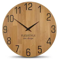 Flexistyle Wanduhr Natur 50,0 cm z228-d-1-50cm Schwarz/Mehrfarbig
