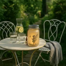 UNUS UNUS® Solarlicht Schmetterlingsfee Solar Laterne Feenglas Solarleuchte