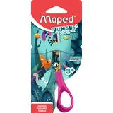 Maped - 472000 Kinder- und Bastelschere JUNGLE FEVER - abgerundete Spitzen - Klingen 12 cm aus Edelstahl - Ergonomische 3D-Griffe