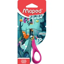 Maped - 472000 Kinder- und Bastelschere JUNGLE FEVER - abgerundete Spitzen - Klingen 12 cm aus Edelstahl - Ergonomische 3D-Griffe