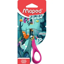 Maped - 472000 Kinder- und Bastelschere JUNGLE FEVER - abgerundete Spitzen - Klingen 12 cm aus Edelstahl - Ergonomische 3D-Griffe