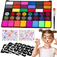 Kinderschminke Set, 42 Gesichtsfarbe Kinderschminken Set, Farben Kinderschminken Set, Schminke Kinder, Halloween Fasching Karneval Schmink Kinder, Kinderschminke Fasching, Ideal für Halloween, Theater