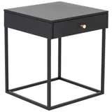 Livetastic Nachttisch, Schwarz, Metall, 1 Schubladen, 41x50x43 cm,