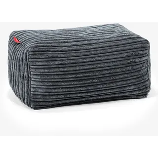 Lounge Pug Kleiner Fußhocker Pouf, Schiefergrau Cordstoff, Sitzpouf, Pouf Sitzsack Hocker Wohnzimmer