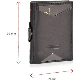 DONBOLSO Wallet NextGen Leder - Slim Wallet ohne Münzfach (Nappa Schwarz)