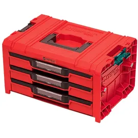 QBRICK System PRO Drawer 3 Toolbox 2.0 Expert RED ULTRA HD Werkzeugkoffer 450 x 310 x 244 mm 13,5 l stapelbar IP54 mit 3 Schubladen