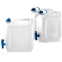 BigDean 3X Wasserkanister 12l Trinkwasserbehälter, Trinkwasserkanister mit Hahn, Lebensmittelecht,