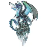 ROTH Bügelbild, gestickt, Eisdrache