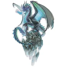 ROTH Bügelbild, gestickt, Eisdrache