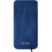 Brandsseller Sporthandtuch Fitnesshandtuch mit gesticktem Sport Logo 100% Baumwolle Frottierqualität 40x80 cm Blau