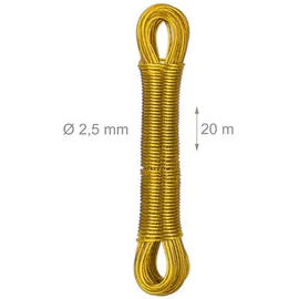 Relaxdays Wäscheleine mit Stahldraht 3 x 20m, Gelb