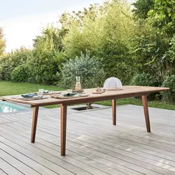 Oviala Business Ausziehbarer Gartentisch aus Eukalyptusholz