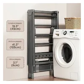 joybos Multifunktionaler Wäscheständer aus Aluminium, faltbar, Schwarz