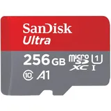 SanDisk Ultra microSDXC UHS-I memory card 256 GB+adapter (for Android smartphones and tablets and MIL cameras, A1, C10, U1, 120 MB/s transfer)