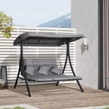 Outsunny Lounge Grau 3-Sitzer