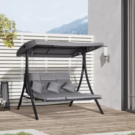 Outsunny Lounge Grau 3-Sitzer