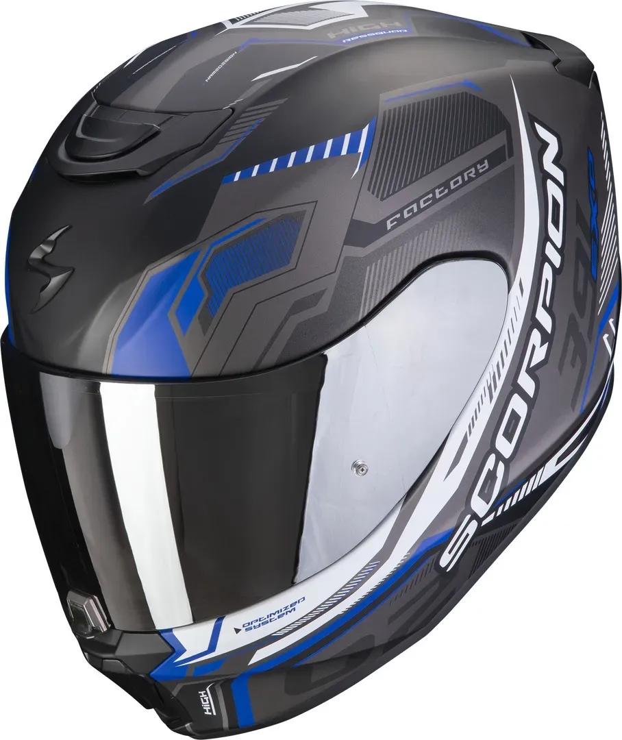 Scorpion EXO 391 Haut Helm, zwart-blauw, XL Voorman