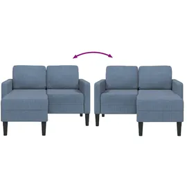 vidaXL 2-Sitzer-Sofa mit Chaiselongue L-Form Blau 125 cm Leinen