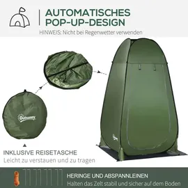 Outsunny Duschzelt Polyester Stahl 126L x 124B x 189H cm