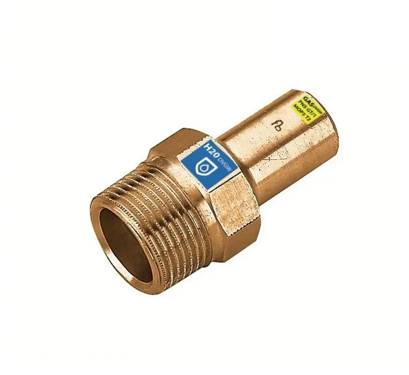 Sanpro Pressfitting Kupfer Einsteckstück mit Außengewinde, Größe V 18 - 1/2''