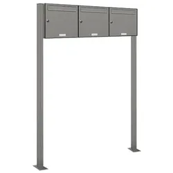 AL BRIEFKASTENSYSTEME Briefkasten, Parteien: 3, BxHxT: 122,9 x 150 x 11,6 cm - grau