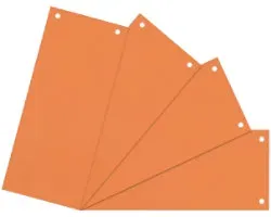 Viking Blanko Trennstreifen Blauer Engel UZ56 (Recyclingkarton Schreibwaren), Recycelt 100% Spezial Orange Orange Pappkarton Rechteckig 2 Löcher 100 Stück