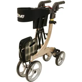 Drive Medical Rollator Nitro Größe L Champagner mit Gepäcknetz und gepolsterter Rückenlehne