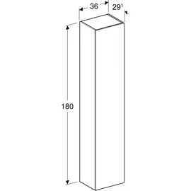 Geberit ONE Hochschrank 180 x 29,1 cm Mattschwarz Holz