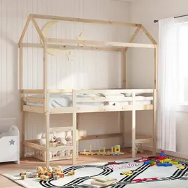 vidaXL Kinderbett Dach 207 x 80,5 x 151,5 cm Kiefer massiv braun