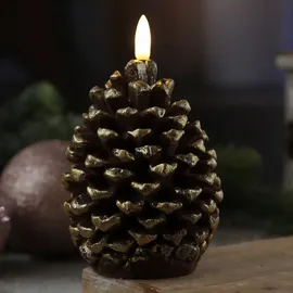 MARELIDA LED Kerze Tannenzapfen 13 cm braun