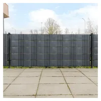 vidaXL Balkon-Sichtschutze 10 Stk. Anthrazit 255x19 cm Poly Rattan
