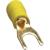 SINUSLIVE 13199 Gabelkabelschuh 4mm2 Loch-Ø=4mm Teilisoliert Gelb 10St.