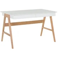 Beliani Schreibtisch Weiß mit Braun 120 x 70 cm