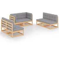 vidaXL Garten-Lounge-Set 6-tlg. grau
