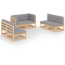 vidaXL Garten-Lounge-Set 6-tlg. grau