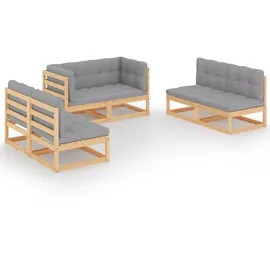 vidaXL Garten-Lounge-Set 6-tlg. grau