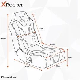 X Rocker Sony Playstation Geist 2.0 Floor Rocker Gaming-Bodensessel mit 2.0 Audiosystem für Kinder Gaming Stuhl, Blau, Schwarz