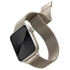Uniq Unique strap Dante Apple Watch Series 4/5/6/7 (44 mm, Edelstahl), Uhrenarmband, Beige, Gold, Grau