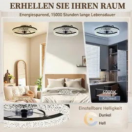 Homcom Deckenventilator 50 cm Deckenventilator Schwarz