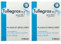 T​ulle Gras MS Pocket, Pansement gras protecteur, vaseliné, stérile 5 cm x 10 Bandage(S) 2x5 pc(s)